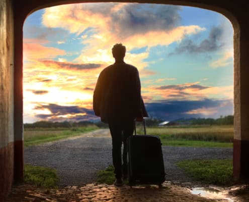 persoon-met-bagage