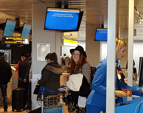 Klant op Schiphol
